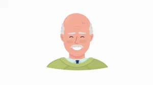 Animated old man air kiss emotion