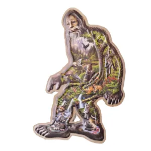 Bigfoot Collage Embossed Shaped Metal Sign - 19.5" x 12.9"