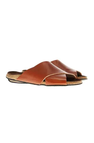 Bosabo Crossover Slides in Brown Leather