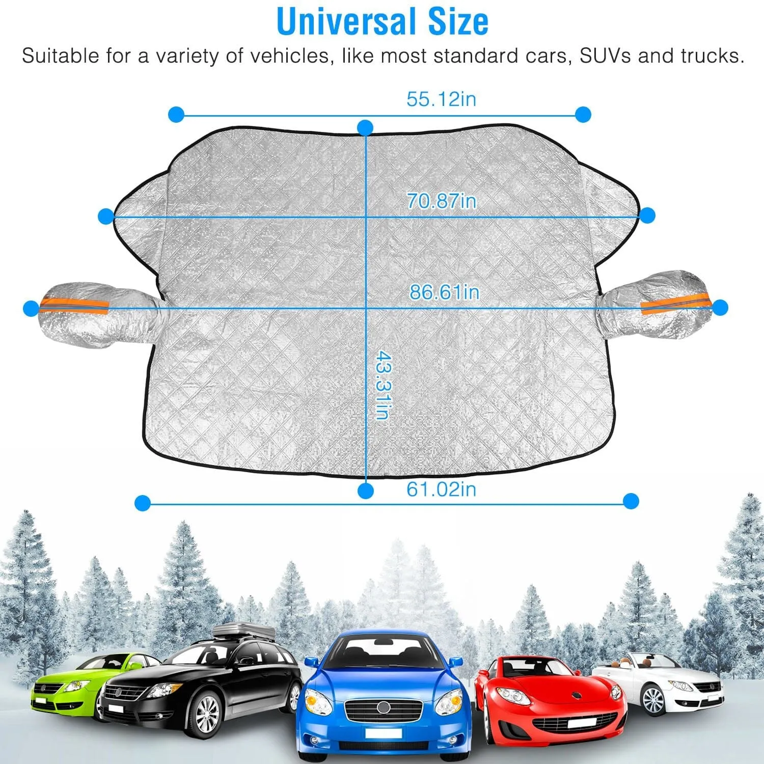 Car Windshield Snow Cover Windproof Magnetic Car Windscreen Cover