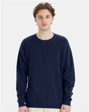 Custom Embroidered - ComfortWash by Hanes - Garment-Dyed Crewneck Sweatshirt - Navy - GDH400