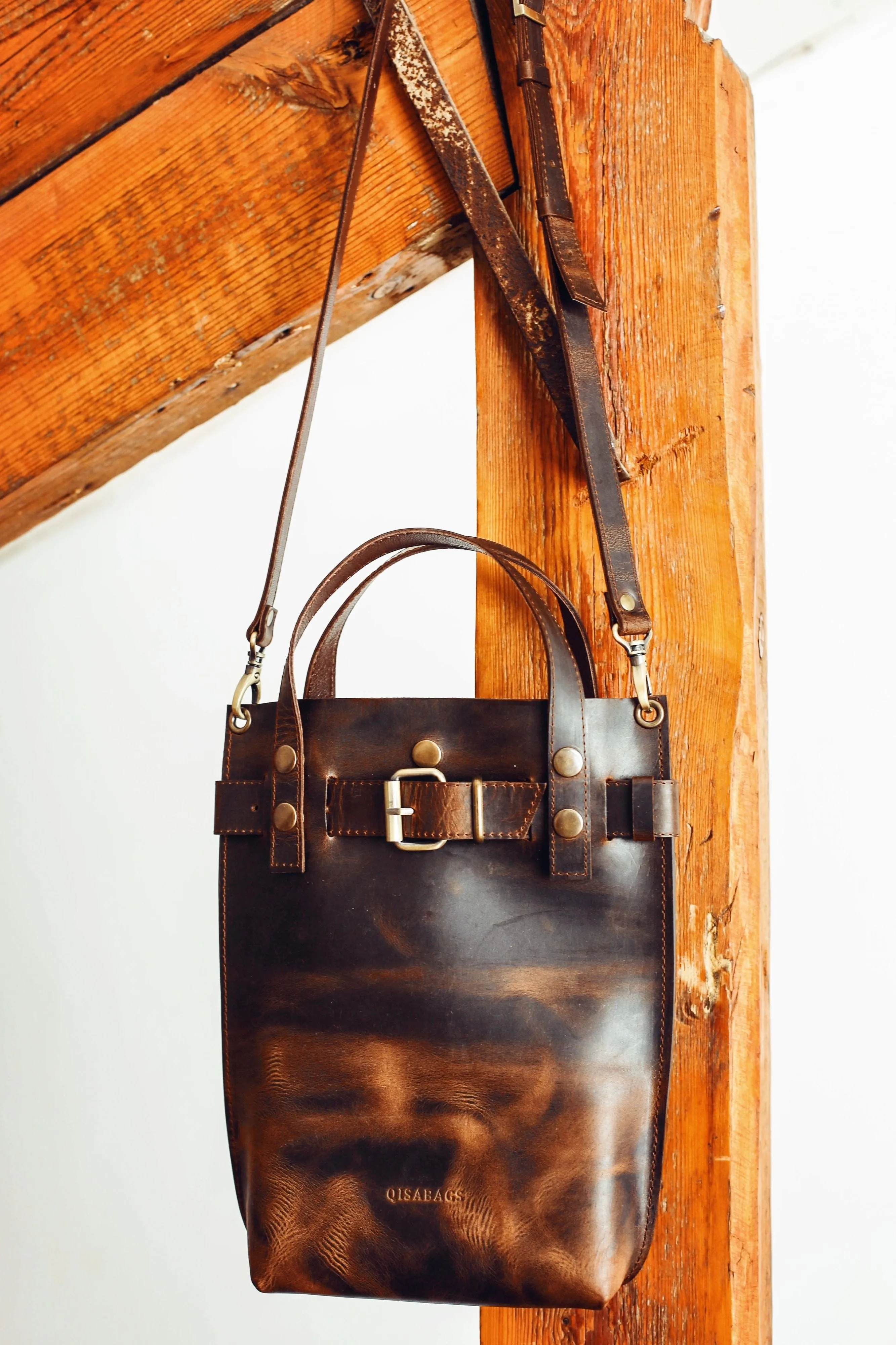 Dark Brown Leather Handbag