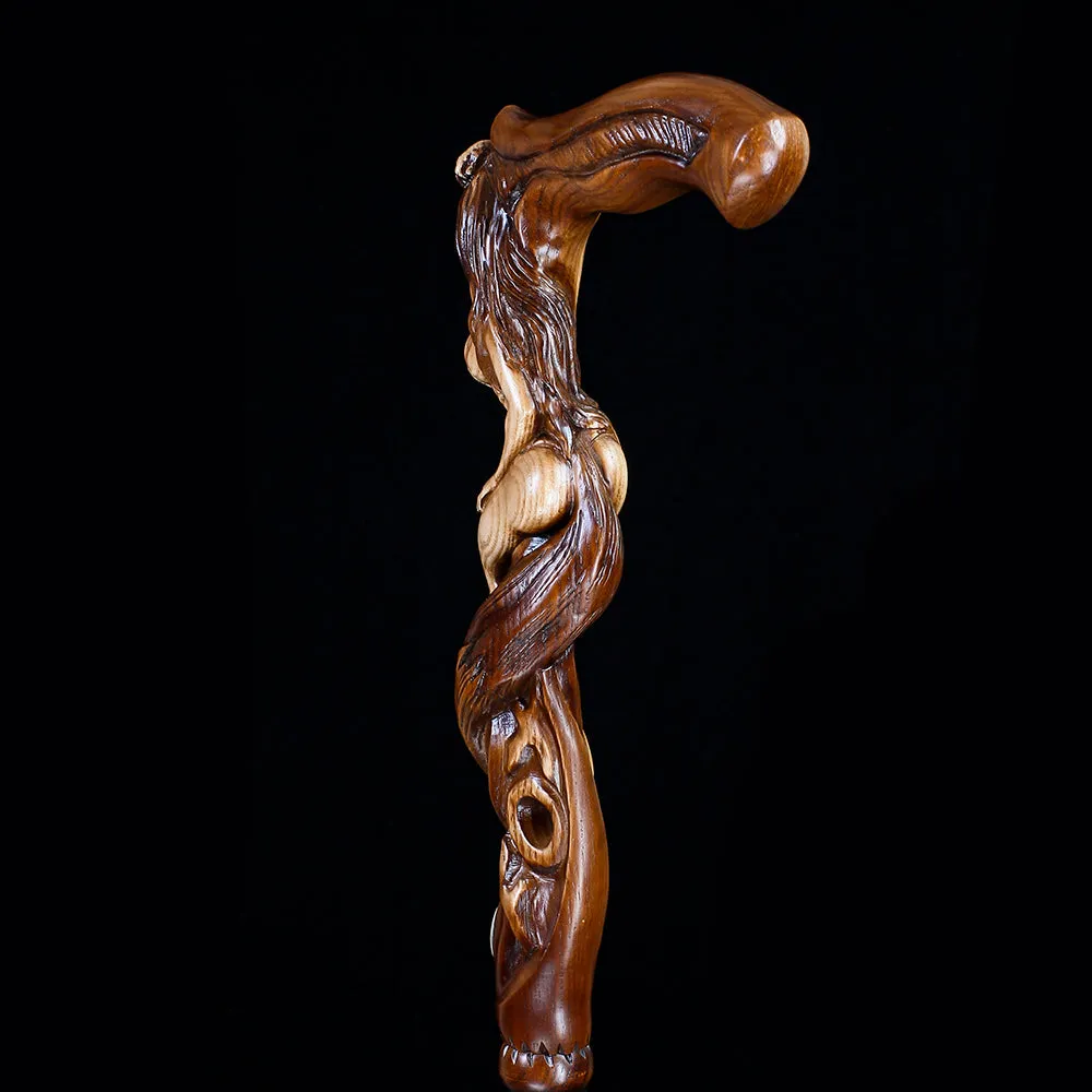 Foxy Girl - Intricate Handcarved Cane