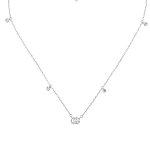 GC GG Running 18ct White Gold Diamond Necklace