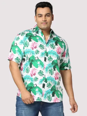 Hawaii Digital Printed Half Shirt Men's Plus Size