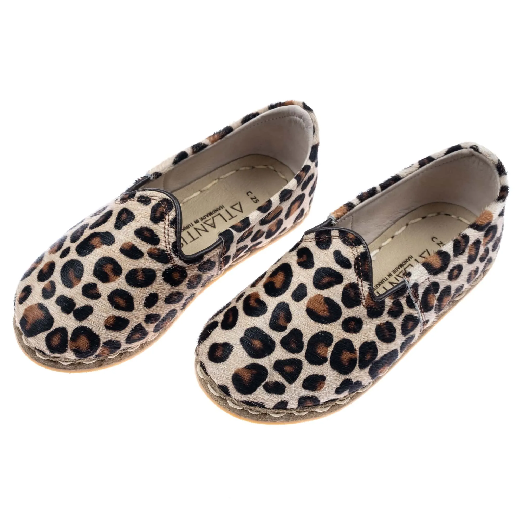 Kids Leopard Leather Shoes