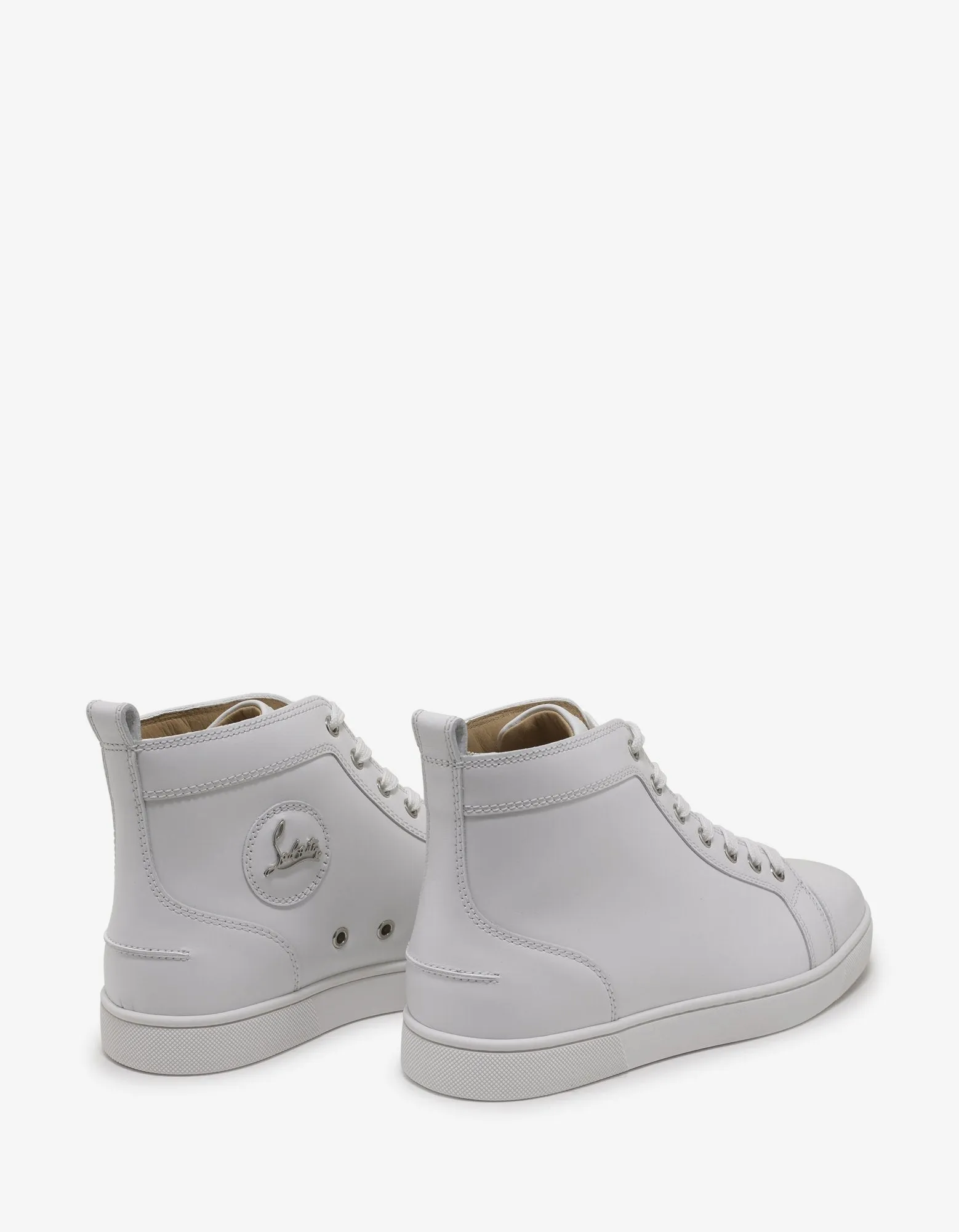 Louis Flat White Leather High Top Trainers