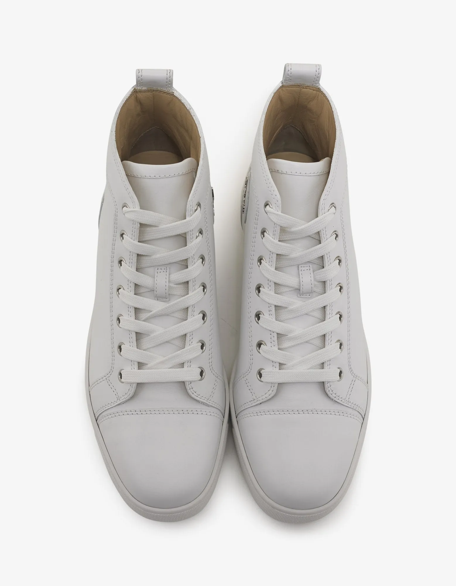 Louis Flat White Leather High Top Trainers