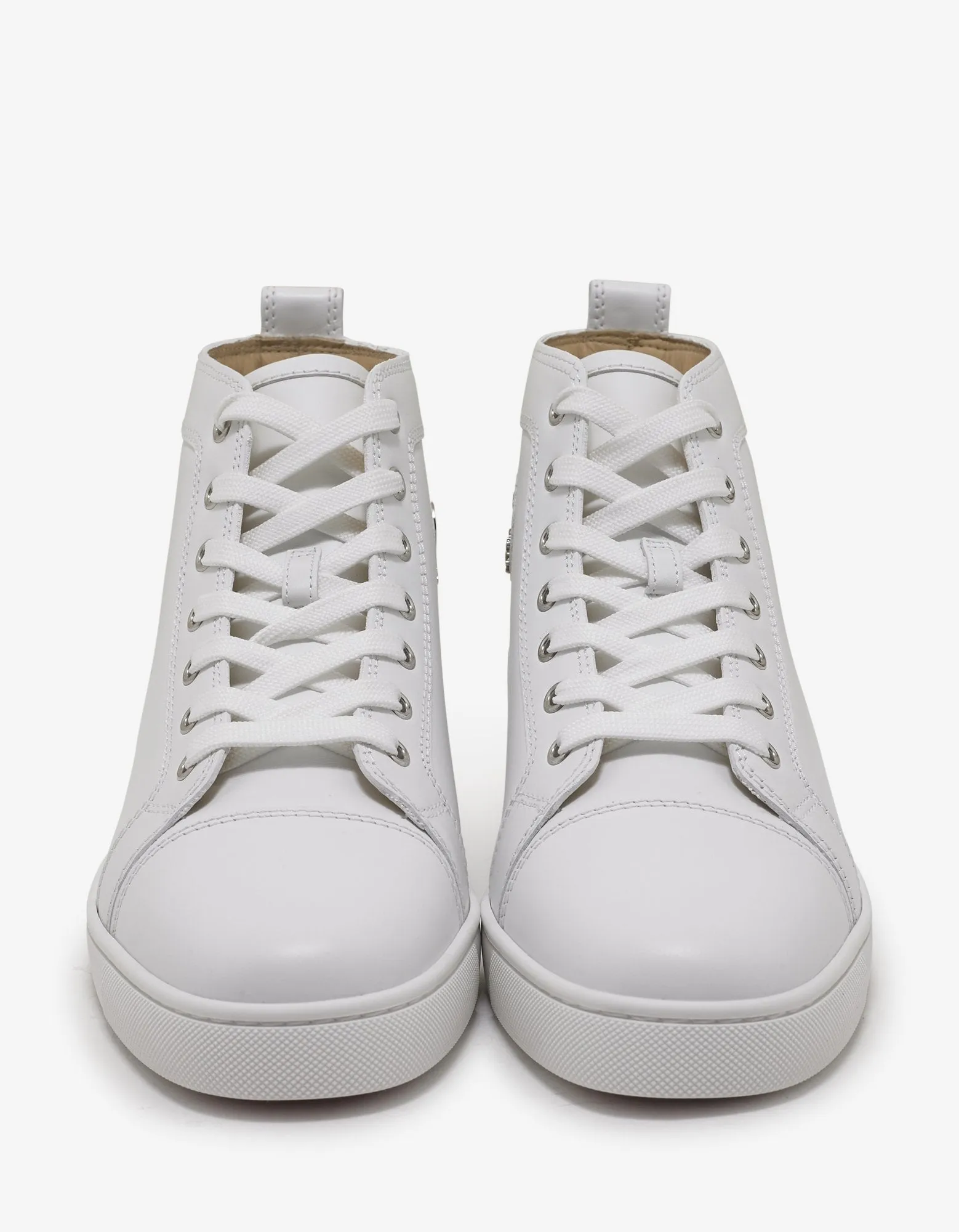 Louis Flat White Leather High Top Trainers