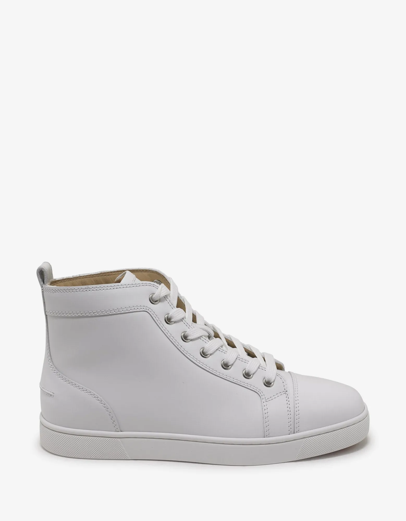 Louis Flat White Leather High Top Trainers