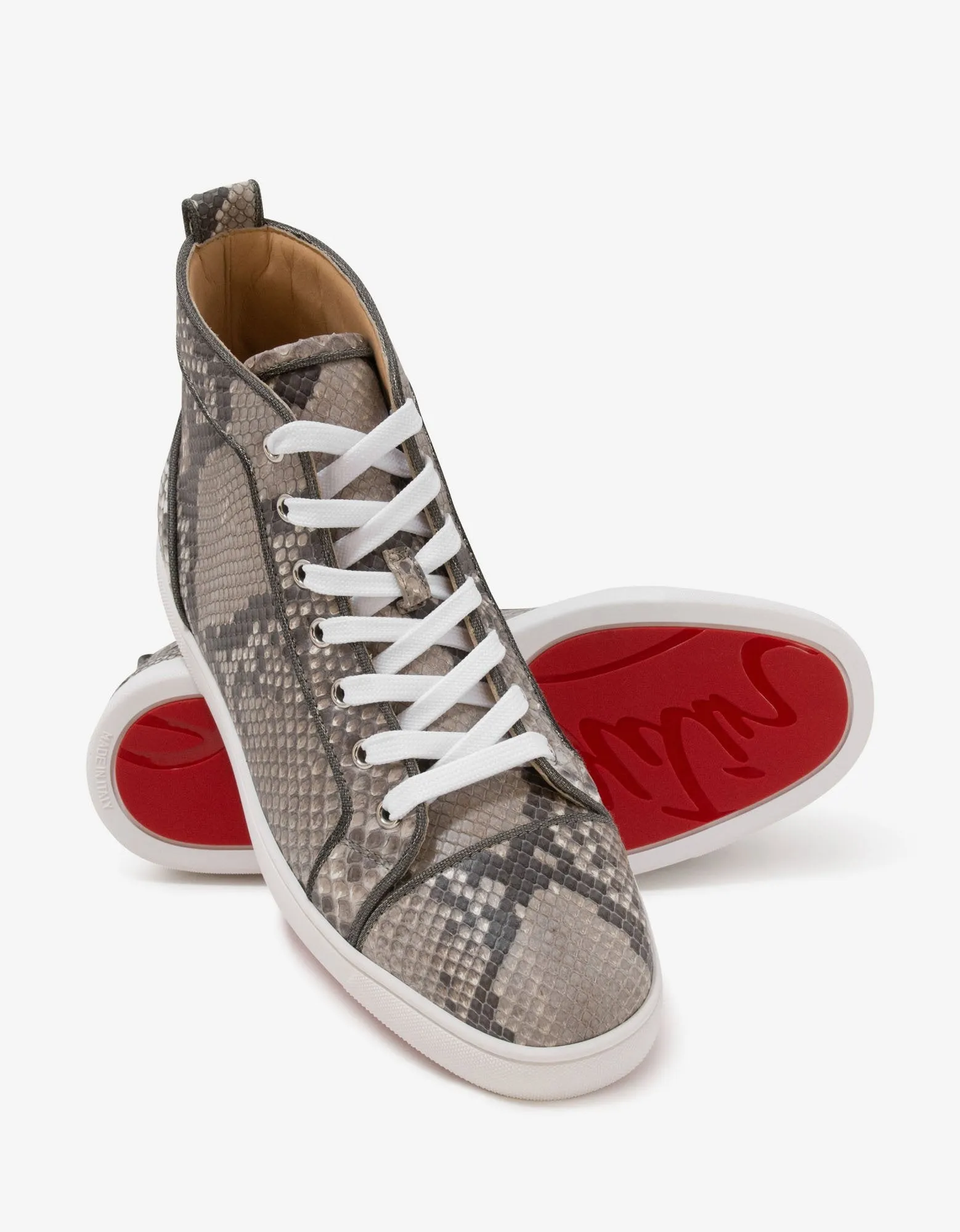 Louis Orlato Python Leather High Top Trainers -