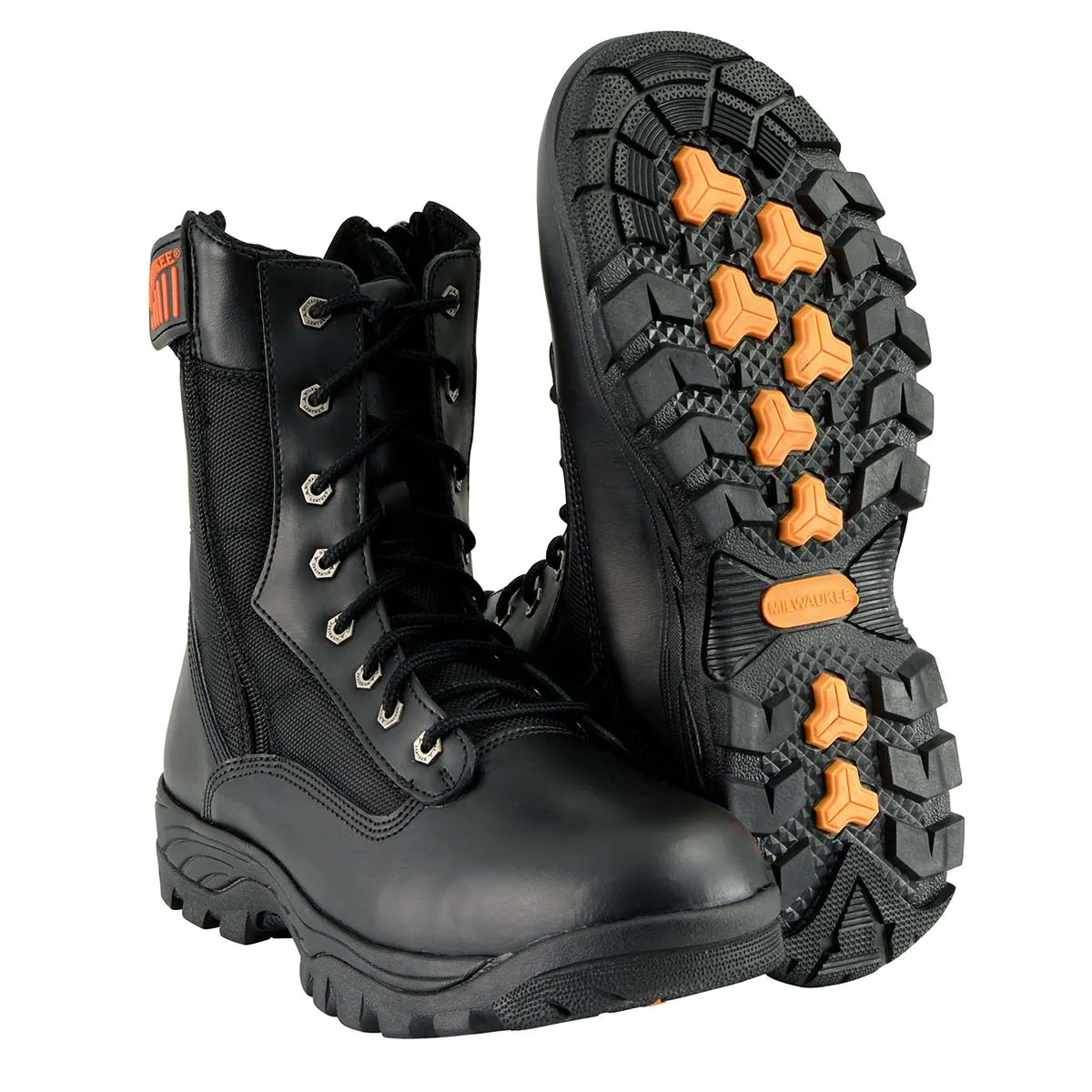 Milwaukee Leather Men's 9-Inch Black Leather Lace-Up Tactical