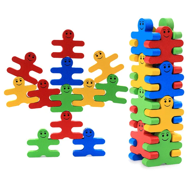 Montessori toys Wooden Educational Toys for children early learning materials baby intelligence balance villain games 16pcs / set