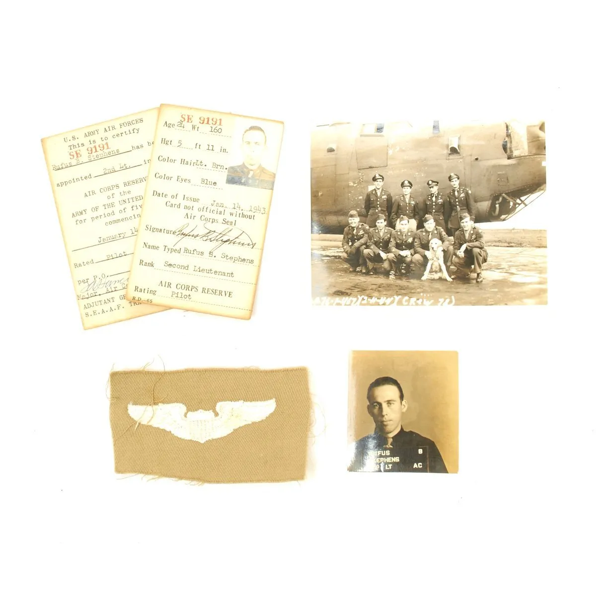 Original U.S. WWII B-24 Liberator Lil Peach 791st Bomb Squadron KIA Pilot Trunk Grouping