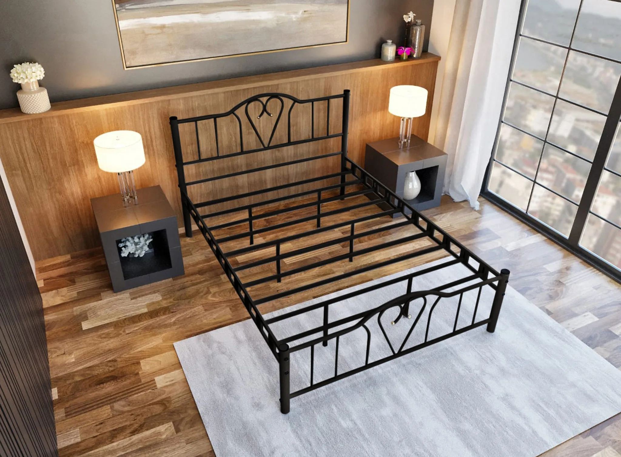 Orkide Metal 5FT King Size Bed Frame - Black