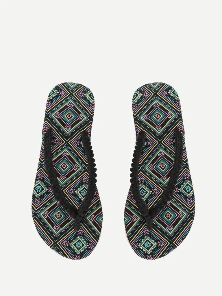 Pom Pom Front Flip Flops