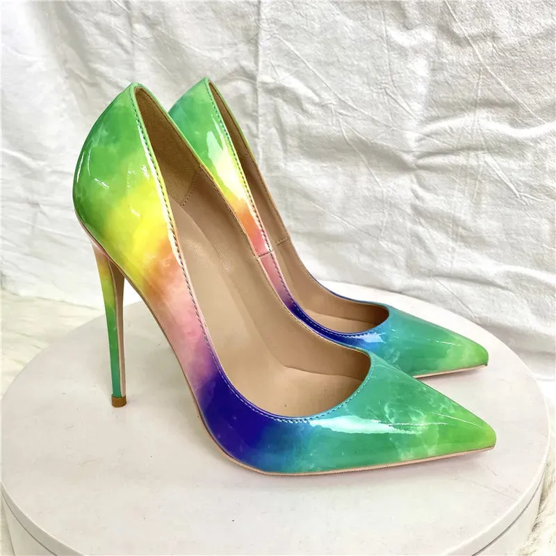 Pre Order:  Gradient Multicolor Glossy Stilettos