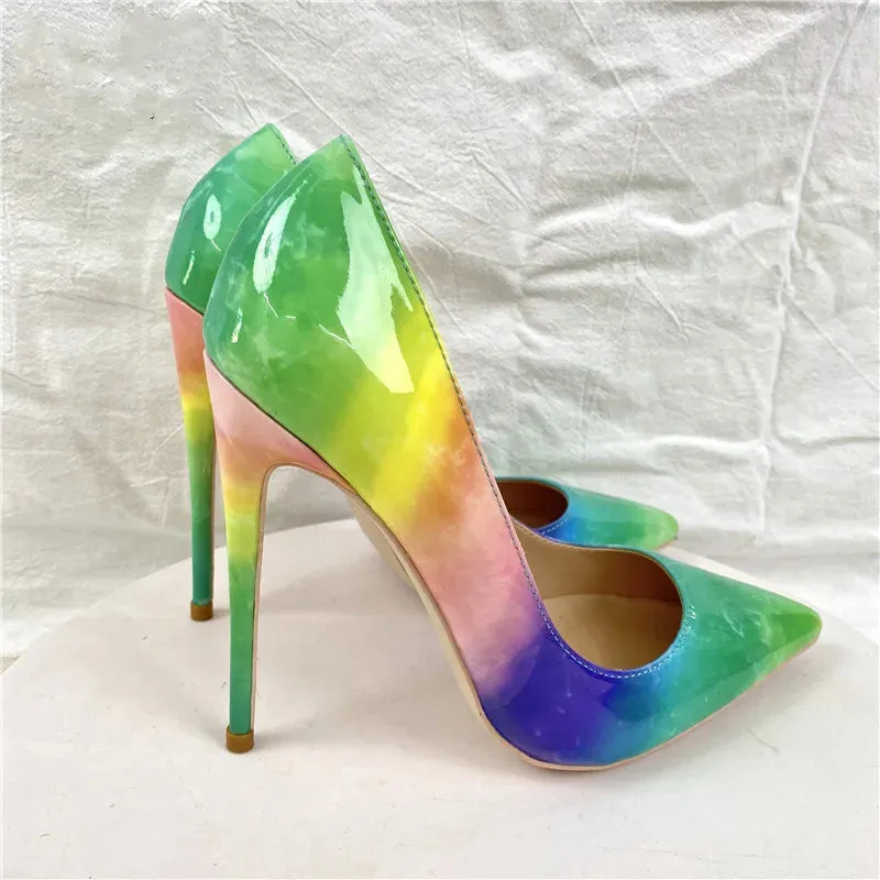 Pre Order:  Gradient Multicolor Glossy Stilettos