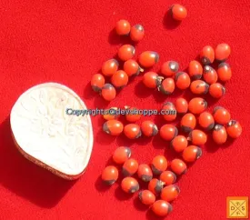 Red Chirmi Beads in Silver Box -  Very Rare Lucky Charm