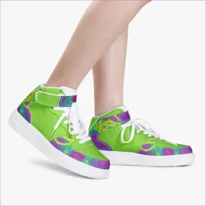 Snake High-Top Leather Sports Sneakers