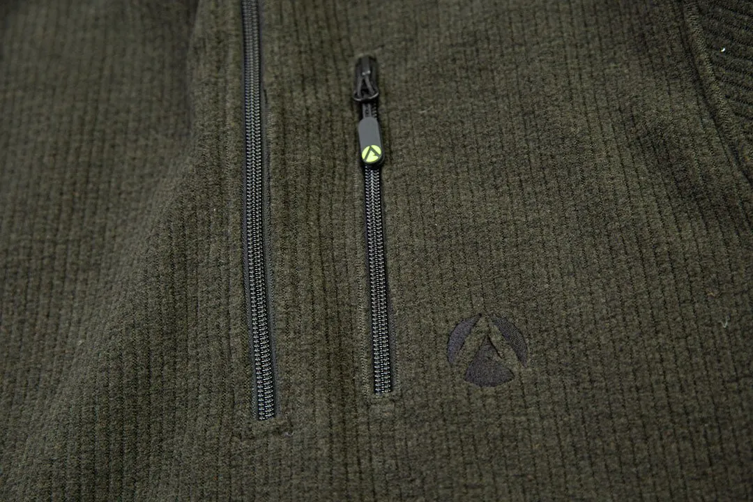 Wolf Half Zip Warm Sweater Olive