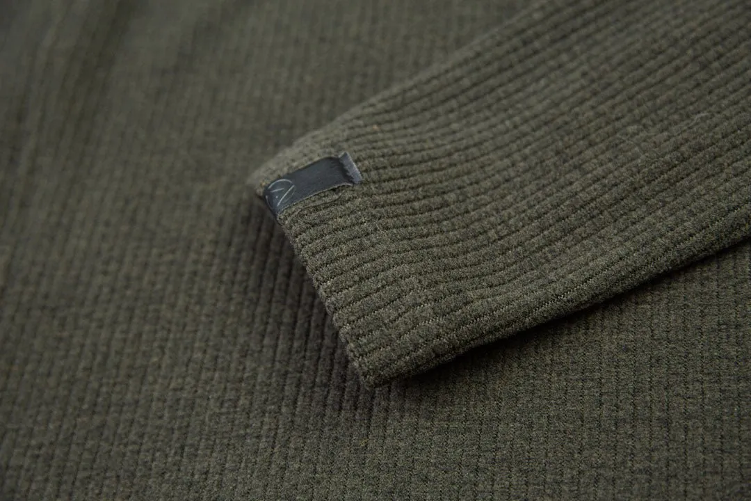 Wolf Half Zip Warm Sweater Olive